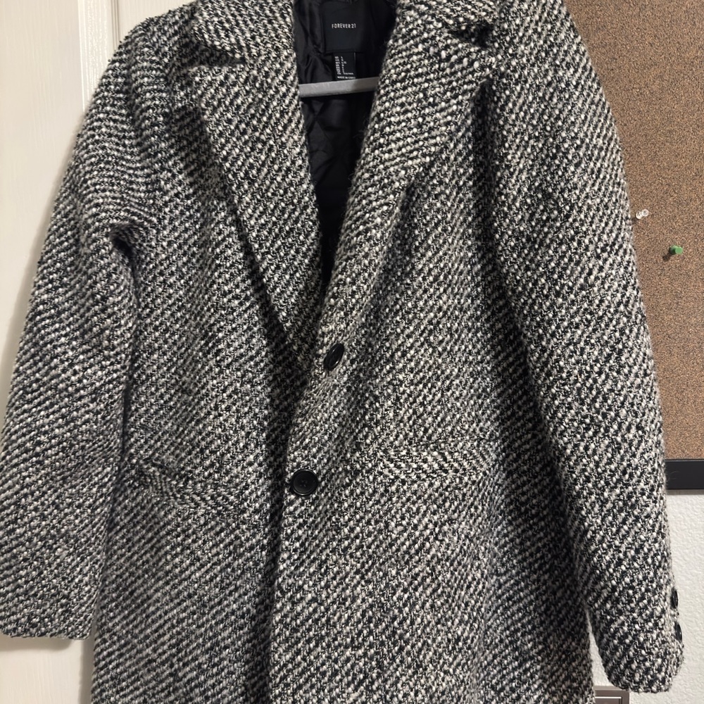 Forever 21 Black and White Trench Coat